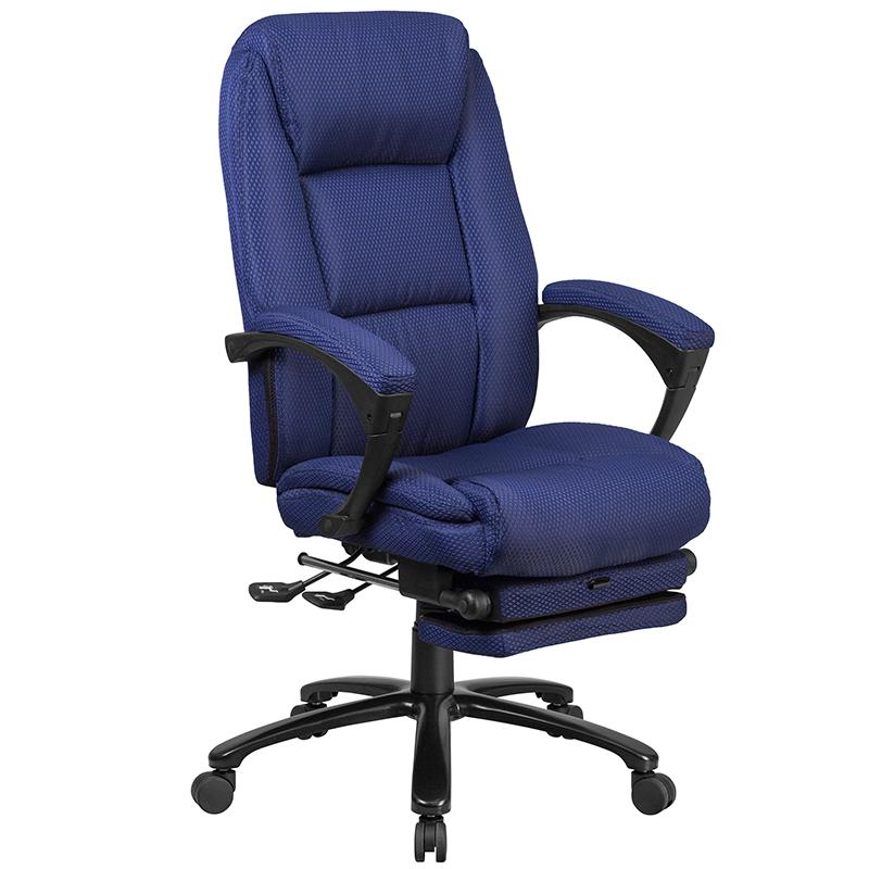 Gaming Chair - High Back Black Fabric Executive Reclining Ergonomic Swivel Office Chair With Comfort Coil Seat Springs And Arms