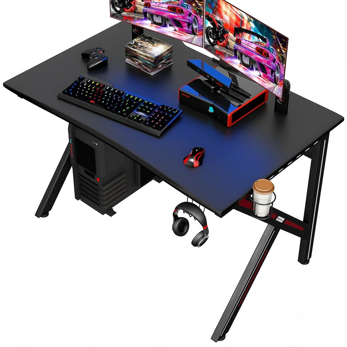 Gaming Desks - K-Shaped E-Sports Gaming Desk Gamers Computer Table